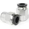 Picture of TAILONZ PNEUMATIC Male Straight 1/2 Inch Tube OD x 3/8 Inch NPT Thread Push to Connect Fittings PC-1/2-N3 (Pack of 2)