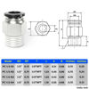 Picture of TAILONZ PNEUMATIC Male Straight 1/2 Inch Tube OD x 3/8 Inch NPT Thread Push to Connect Fittings PC-1/2-N3 (Pack of 2)