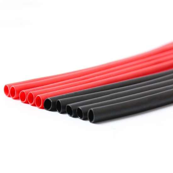 Picture of ELECFUN 3/32in Heat Shrink Tubing 3:1 Large Marine Heat Shrink Tube Dual Wall Adhesive Shrinkable Wire Wrap Tube, Fully Insulation (4 Feet Black Tubing, and 4 Feet Red Tubing)