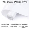 Picture of HTV Iron on Vinyl 12 inch x15 Feet Roll by CAREGY Easy to Cut & Weed Iron on Heat Transfer Vinyl DIY Heat Press Design for T-Shirts Glossy White