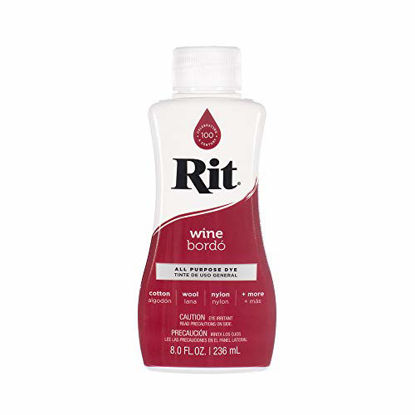 Picture of Craft County Rit Dye Liquid - Multiple Colors - 8 Oz. - Use on Cotton, Wool, Nylon, Etc. - Non-Toxic Dye - Apparel, Shoes, Accessories, and Home Décor (Wine)