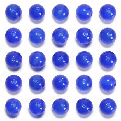 Picture of NCB 8mm Original Blue Agate Loose Semi Precious Beads Round Smooth Gemstones SpacerBeads for Jewelry Making 100PCS (8mm 100Beads, Blue Agate)