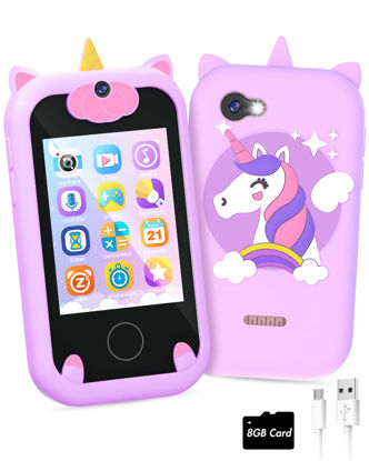 Picture of Gifts for Girls Age 6-8 Kids Smart Phone Toys for Girls Age 5-7+ Teenage Easter Christmas Stocking Stuffers for Kids for 3 4 5 7 9 6 8 10 Year Old Girl Birthday Gift Ideas with 8G SD Card