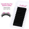 Picture of FADLASH Easy Fan Volume Lashes Multi Length Hybrid Volume Eyelash Extensions Black Self Fanning Lash Extensions Supplies (0.07-D, Camellia 10 11 12mm)