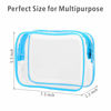 Picture of PACKISM Clear Makeup Bag, Waterproof TSA Approved Toiletry Bag Quart Size Bag, Clear Makeup Bags with Zipper Travel Cosmetic Bag, Carry on Airport Airline Compliant Bag, 3 Pack, Blue