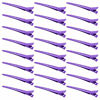 Picture of 24 Packs Duck Bill Clips, Bantoye 3.35 Inches Rustproof Metal Alligator Curl Clips with Holes for Hair Styling, Hair Coloring, Purple