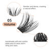 Picture of 72 Pcs Lash Clusters DIY Eyelash Extension D Curl 12mm Wide Stem Cluster Lashes Individual Lashes Cluster Lashes Wisps Reusable Professional Makeup for Self-application (Volume R-05 D 12mm)