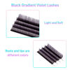 Picture of VAVALASH Ombre Colored Lash Extension 0.07 Thickness D Curl Black Gradient Violet Individual Premium Eyelash Extensions Volume Lash Extension (Black Gradient Violet 0.07 D, 13-20mm)