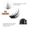 Picture of Lash Clusters DIY Eyelash Extensions 72 Pcs Cluster Eyelash Extensions 14mm Cluster Lashes C Curl Lash Clusters Thin Stem Eyelash Clusters Reusable Makeup for Self-application (Sparkle R-08 C 14mm)