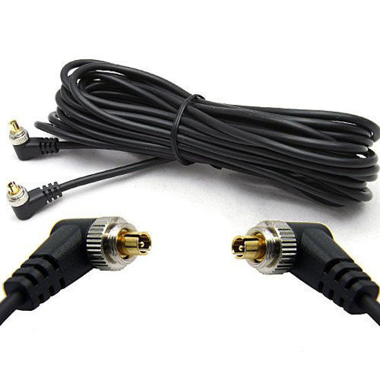 Picture of DSLRKIT 5M 16ft Male to Male M-M Flash PC Sync Cable Cord with Screw Lock