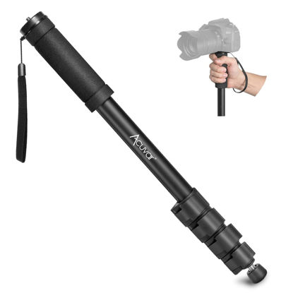 Picture of Acuvar 62' Inch Monopod with Integrated Safety Strap and 4 Section Extending Pole for All Digital Cameras, DSLR, Mirrorless, Compact Cameras, Camcorders & Cell Phones