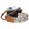 Picture of Camera Strap - 1.5" Cowhide Head Shoulder Neck Strap ,Retro Jacquard Embroidery Multi-pattern camera straps for Cameras and Binoculars,Cute Adjustable Thin Strap for Adults & Kids(Yellow Jacquard）