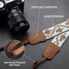 Picture of Camera Strap - 1.5" Cowhide Head Shoulder Neck Strap ,Retro Jacquard Embroidery Multi-pattern camera straps for Cameras and Binoculars,Cute Adjustable Thin Strap for Adults & Kids(Yellow Jacquard）