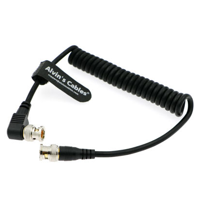 Picture of Blackmagic BNC Male RG179 Flexible Coaxial Cable for BMCC Video Camera Straight to Right Angle Alvin's Cables