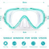 Picture of Kids Snorkel Mask Swim Diving Scuba Mask Snorkel Gear for Kids Boys Girls Youth, Anti-Fog 180° Clear View Soft Silicone Skirt Kids Pool Underwater Swim Goggles with Nose Cover, Snorkel Equipment