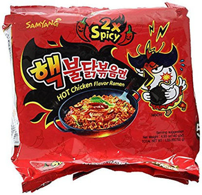 Picture of Samyang 2X Spicy Hot Chicken Flavor Ramen, 5Pack (140 g Each) B@kgSR1