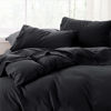 Picture of Bedsure Queen Sheets Black - Soft 1800 Sheets for Queen Size Bed, 4 Pieces Hotel Luxury Queen Sheet Set, Easy Care Polyester Microfiber Cooling Bed Sheet Set