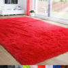 Picture of Red Fluffy Living Room Rugs, Furry Area Rug 5x8 for Bedroom, Shag Rug for Kids Room, Living Room Decor, Fuzzy Carpet for Nursery, Plush Rug for Game Room, Soft Shaggy Rug for Play Room