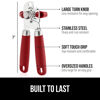 Picture of The Original Gorilla Grip Heavy Duty Stainless Steel Smooth Edge Manual Hand Held Can Opener With Soft Touch Handle, Rust Proof Oversized Handheld Easy Turn Knob, Best Large Lid Openers, Red