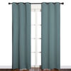 Picture of NICETOWN Modern Blackout Curtains Noise Reducing, Thermal Insulated and Privacy Room Darkening Drape Panels for Boy's Guest Room Door Window (Greyish Blue, 2 Panels, W34 x L84 -Inch)