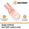 Picture of SELTERM 2pcs 4/0 AWG (XL) 5/16" Stud Copper Wire Lugs, Battery Lugs, Ring Terminals, Battery Cable Ends, 0000 Gauge Ring Terminal Connectors, UL Heavy Duty Bare Copper Eyelets Battery Cable Lugs