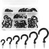 Picture of 90 Pcs Black Ceiling Hooks kit, 6 Sizes Vinyl Coated Screw-in Ceiling Hooks, Plant Hooks Kitchen Hooks Cup Hooks Ceiling Hooks for Hanging (1/2", 5/8",3/4",7/8",1'',1-1/4")