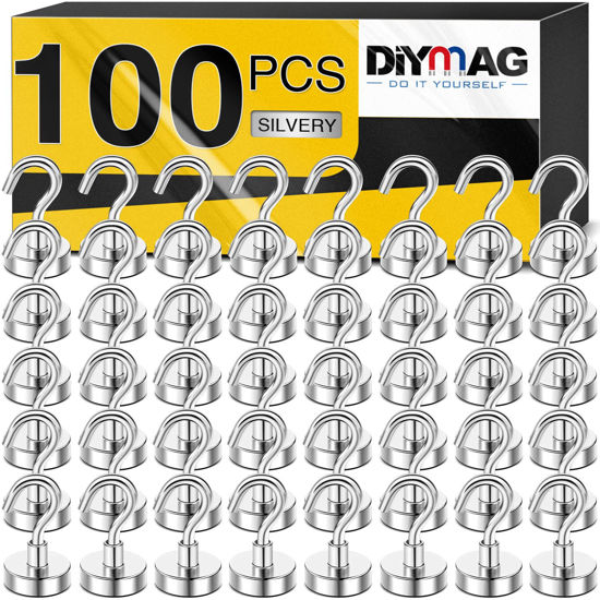 Picture of DIYMAG Neodymium 500 Pack Magnetic Hooks, Facilitate Hook for Cruise, Home, Kitchen, Workplace, Office and Garage