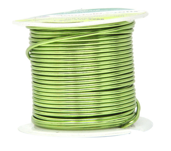 Picture of Mandala Crafts Anodized Aluminum Wire for Sculpting, Armature, Jewelry Making, Gem Metal Wrap, Garden, Colored and Soft, 1 Roll(14 Gauge, Lime Green)