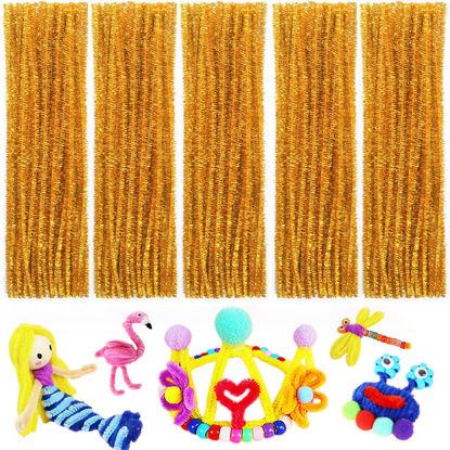 Picture of Pipe Cleaners, Pipe Cleaners Craft, Arts and Crafts, Crafts, Craft Supplies, Art Supplies (Golden Glittery)…