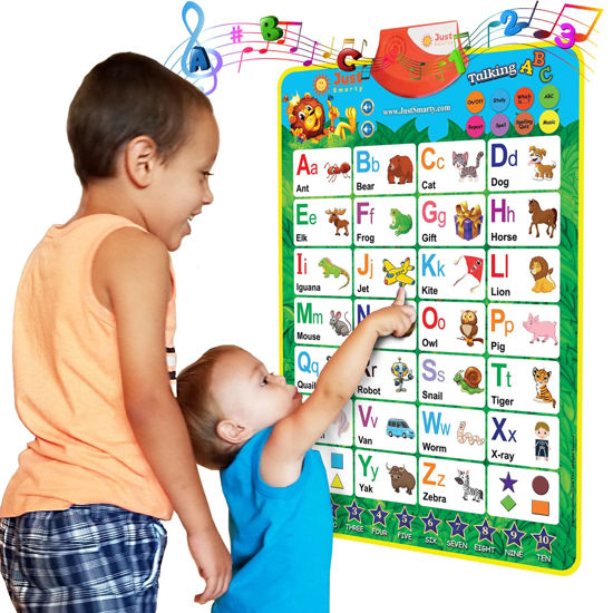 Picture of Just Smarty Interactive Alphabet Wall Chart, Learning & Education Toy with Activities & Games for Kids Ages 3-5, Toddler Letter Learning Board, Developmental Speech Therapy Toy for Preschool Kids