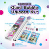 Picture of WOWMAZING Giant Bubble Kit: Unicorn - Incl. Wand, 2 Big Bubble Concentrate Pouches and 8 Sun-Activated Magical Stickers | Outdoor Toy for Kids, Girls | Bubbles Made in The USA - Unicorn Kit