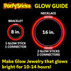 Picture of PartySticks Red Glow Sticks Party Supplies 100pk - 8 Inch Glow in The Dark Light Up Sticks Party Favors, Glow Party Decorations, Neon Party Glow Necklaces and Glow Bracelets with Connectors