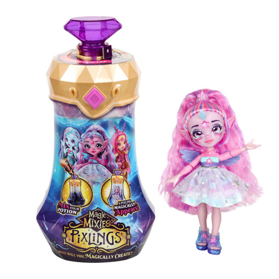 Picture of Magic Mixies Pixlings. Unia The Unicorn Pixling. Create and Mix A Magic Potion That Magically Reveals A Beautiful 6.5" Pixling Doll Inside A Potion Bottle!