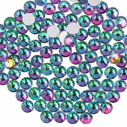 Picture of beadsland Flat Back Crystal Rhinestones Round Gems, Green Volcano (1.9-2.0mm) SS6/1440pcs