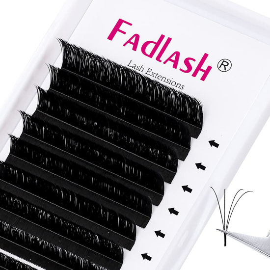 Picture of Eyelash Extension L Curl 0.03 Mega Volume Lash Extensions Rapid Flowering Hybrid Easy Fan Volume Lashes Self Fanning Eyelash Extensions (0.03-L, 15mm)