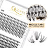 Picture of QUEWEL Cluster Lashes 240Pcs Individual Lashes 20D+30D D Curl Mix8-14mm Lash Extensions Clusters Lashes Soft&Natural False Eyelashes Individual DIY Eyelash Extension at Home(20D+30D D mix-8-14)