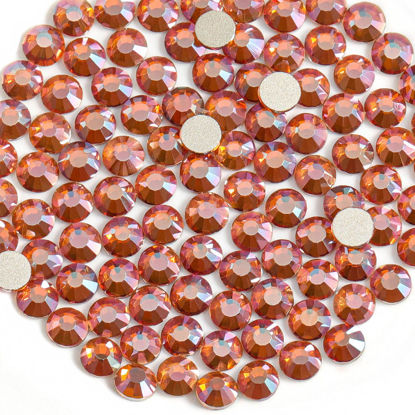 Picture of Beadsland 1440 Pieces Flat Back Crystal Rhinestones Round Gems,Amber,SS8,2.3-2.5mm