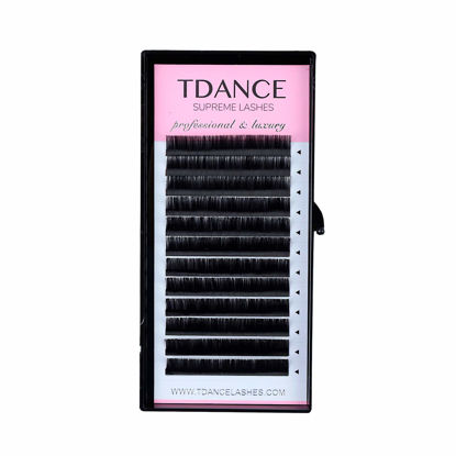 Picture of TDANCE Premium C Curl 25mm Semi Permanent Individual Eyelash Extensions 0.07mm Thickness False Mink Silk Volume Lashes Extensions Professional Salon Use(C,0.07,25mm)