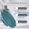 Picture of INNERNEED Food-Grade Soft Silicone Body Scrubber Shower Brush, with Scalp Massager Shampoo Brush, Wet & Dry Manual Scalp Care Hair Washing (Dark Green)