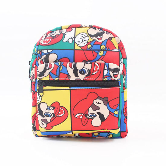 Picture of FINEX Super Mario All Over Print Small Nylon Bag Multipurpose Causal Daypack for Travel Trip Shopping Tablet iPad Mini up to 8 inches