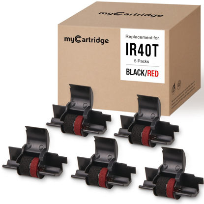 Picture of Ir40t MYCARTRIDGE for IR40T IR-40T Compatible with Sharp EL-1750V EL-1801V, Casio HR-100TM HR-170RC Canon P23-DHV CP13 Calculator (5 Pack,Black and Red)