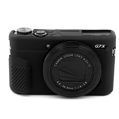 Picture of Easy Hood G7X Mark II Case G7X Mark III Case G7X Camera Silicone Case,Soft Silicone Protective Cover for Canon Powershot G7X Mark III DSLR Camera(Black)