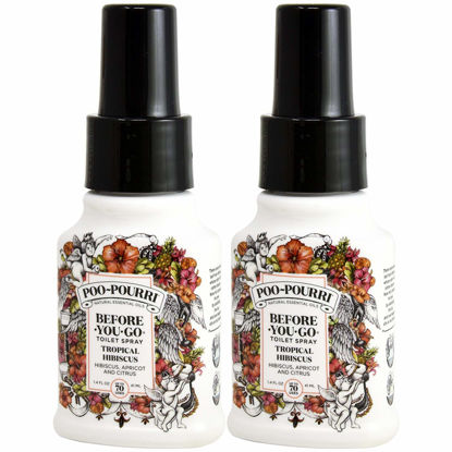 Picture of Poo-Pourri Before You Go Toilet Spray Tropical Hibiscus 1.4 Ounce Bottle, 2 Pack
