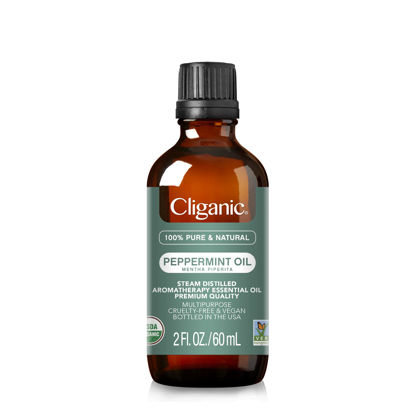 Picture of Cliganic Organic Peppermint Essential Oil - 100% Pure Natural for Aromatherapy Diffuser | Non-GMO Verified