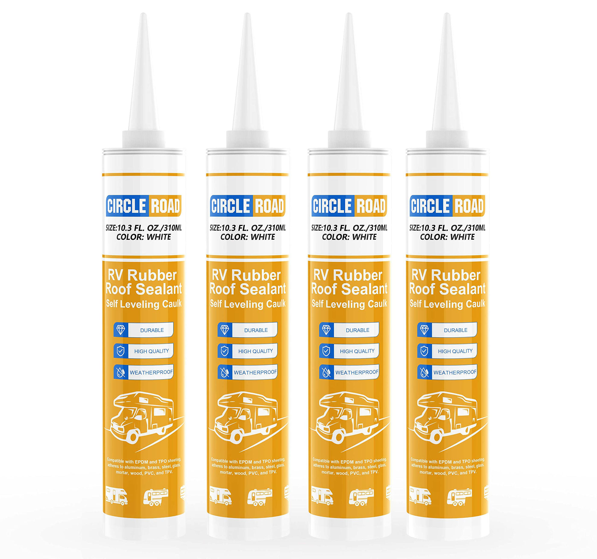 GetUSCart- CircleRoad Self Leveling Lap Sealant 4 Pack, RV Rubber Roof ...