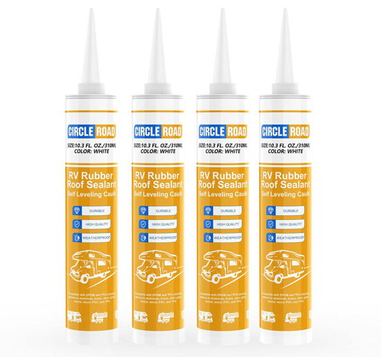 Picture of CircleRoad Self Leveling Lap Sealant 4 Pack, RV Rubber Roof Sealant, Flexible Repair Lap Sealant, RV White Sealant Caulking for RV Roofs, Trailers, Campers, Motorhomes