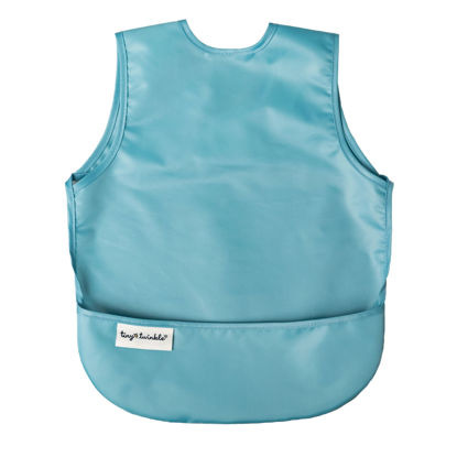 Picture of Tiny Twinkle Mess-proof Apron Bib - Waterproof Baby Bib - Machine Washable - PVC, BPA, & Phthalate Free - Great Travel Bib for feedings (Slate Blue, Small 6-24 Months)