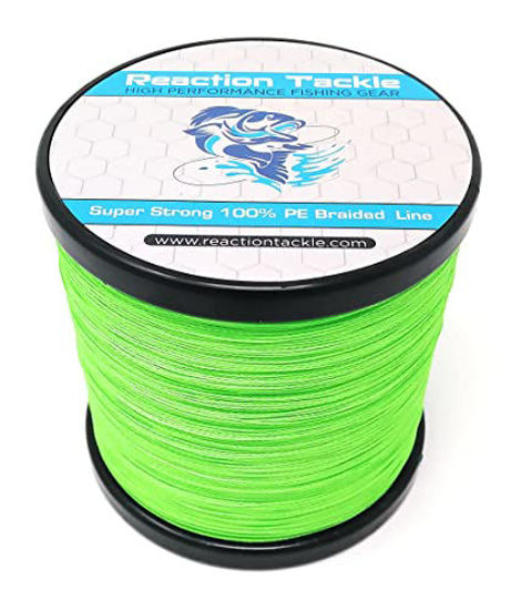 Picture of Reaction Tackle Braided Fishing Line Hi Vis Green 50LB 1000yd