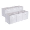 Picture of Amazon Basics Collapsible Fabric Storage Cubes Organizer with Handles, 10.5"x10.5"x11", White - Pack of 6