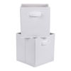 Picture of Amazon Basics Collapsible Fabric Storage Cubes Organizer with Handles, 10.5"x10.5"x11", White - Pack of 6